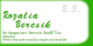 rozalia bercsik business card